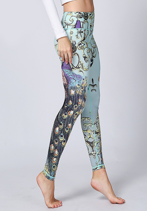 Peacock Elastic Yoga Pants Peacock Elastic Yoga Pants